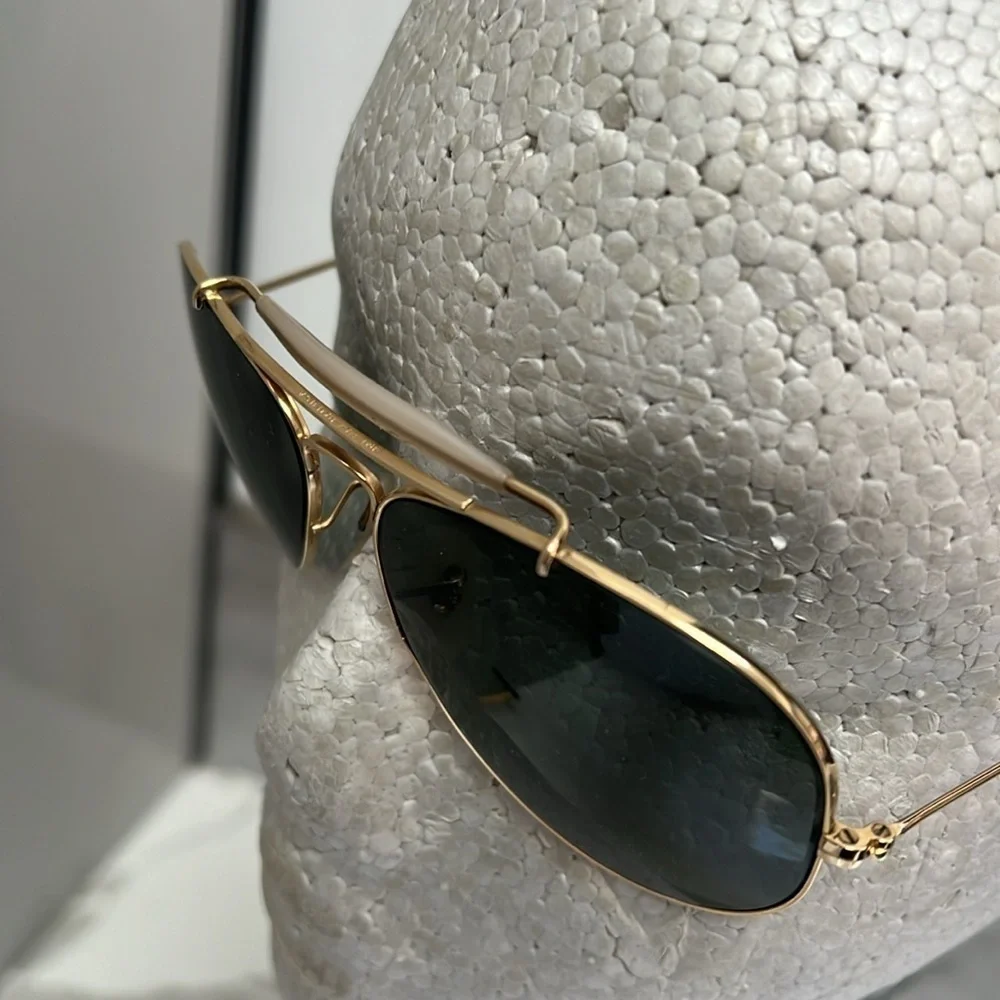 B & L Ray Ban Vintage 12K Gold Filled Aviator Glass Lens Sunglasses - RARE